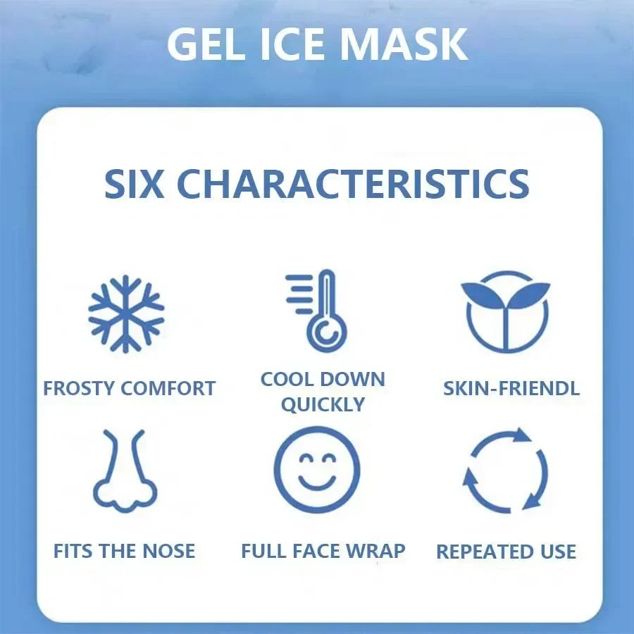 Face Cooling Mask Gel Eye Mask Ice Pack Cooling PVC Hot Cold Therapy Skin Care Tool Gel Face Mask Skin Firming Spa Sleep Mask