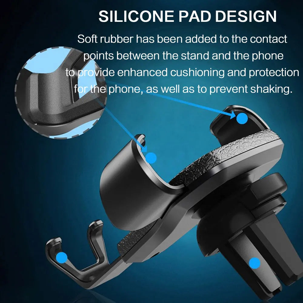 Heavy Duty Gravity Car Phone Mount with Air Vent Clip Shockproof Anti Shake Universal Mobile Phone Holder Car Stand for Samsung Android and Other Smartphones One Hand Operation Easy Mount Release and Use