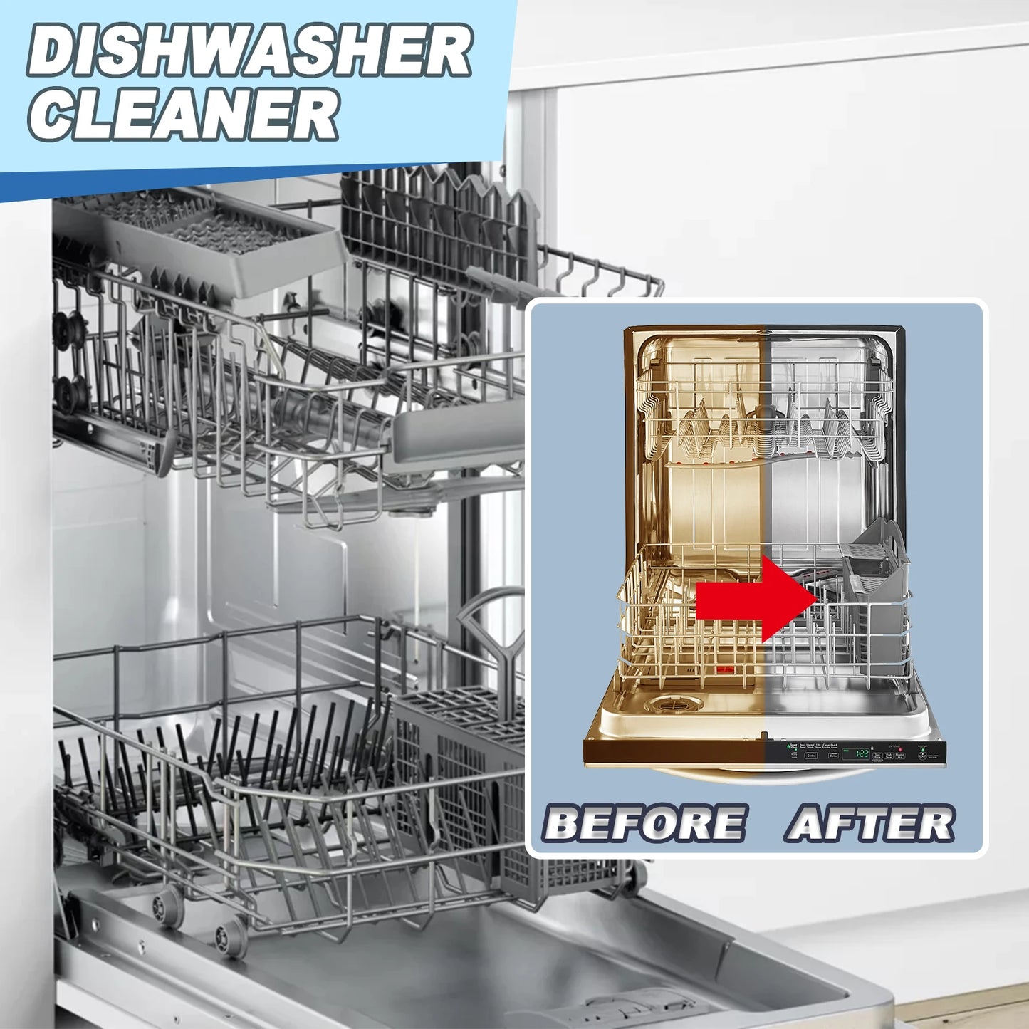 20/40/60PCS Dishwasher Cleaner Tablets - Deep Clean & Deodorize for Built-in/Desktop Dishwashers - Remove Grease Limescale