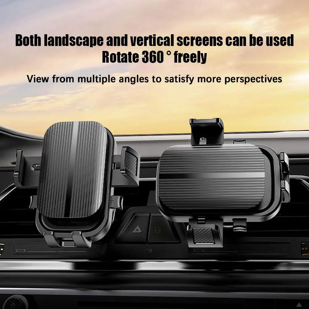 Gravity Car Phone Holder Air Vent Hook Phone Mount 360-Degree Rotation Smart Phone Holder For Car One-Hand Placement