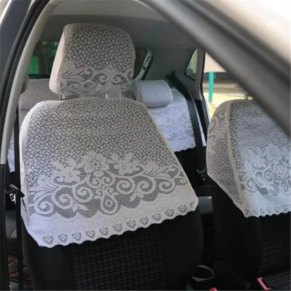 7Pcs Embroidered Car Seat Cover Lace Universal Car Half Seat Cover Breathable for Toyota Corolla Car