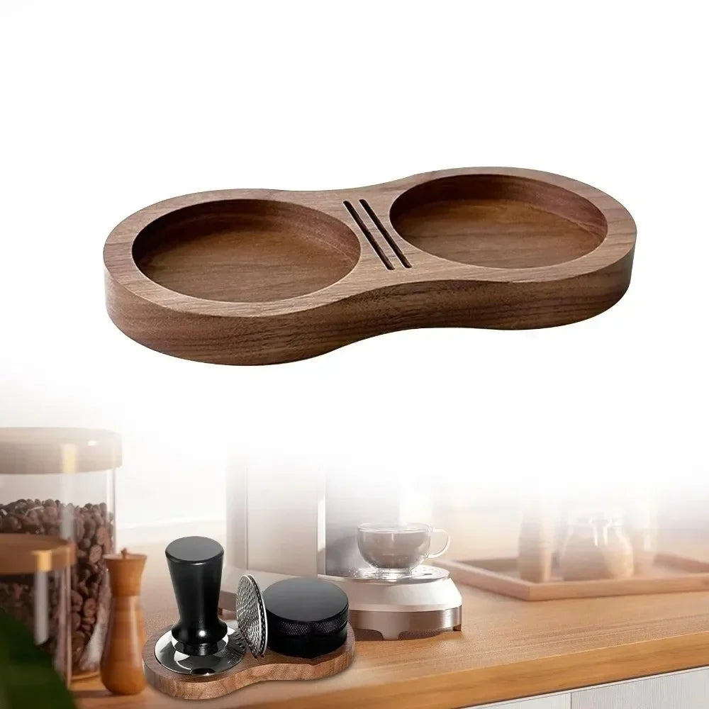 Walnut Wood Coffee Tamper Station