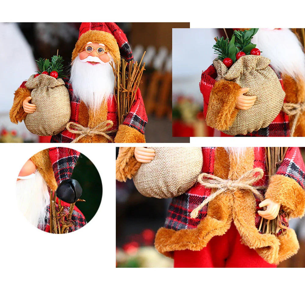 1~4PCS 2026 Christmas Decoration for Home Santa Claus Plush Doll 30cm Navidad Party Decor Xmas Ornaments New Year Gift
