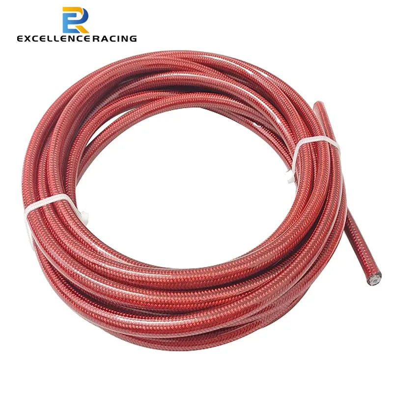 Motorcycle AN3 5m/lot braided Stainless Steel PTFE brake line hose FLUID HYDRAULIC hose PTFE brake line Gas Oil Fuel tube pipe