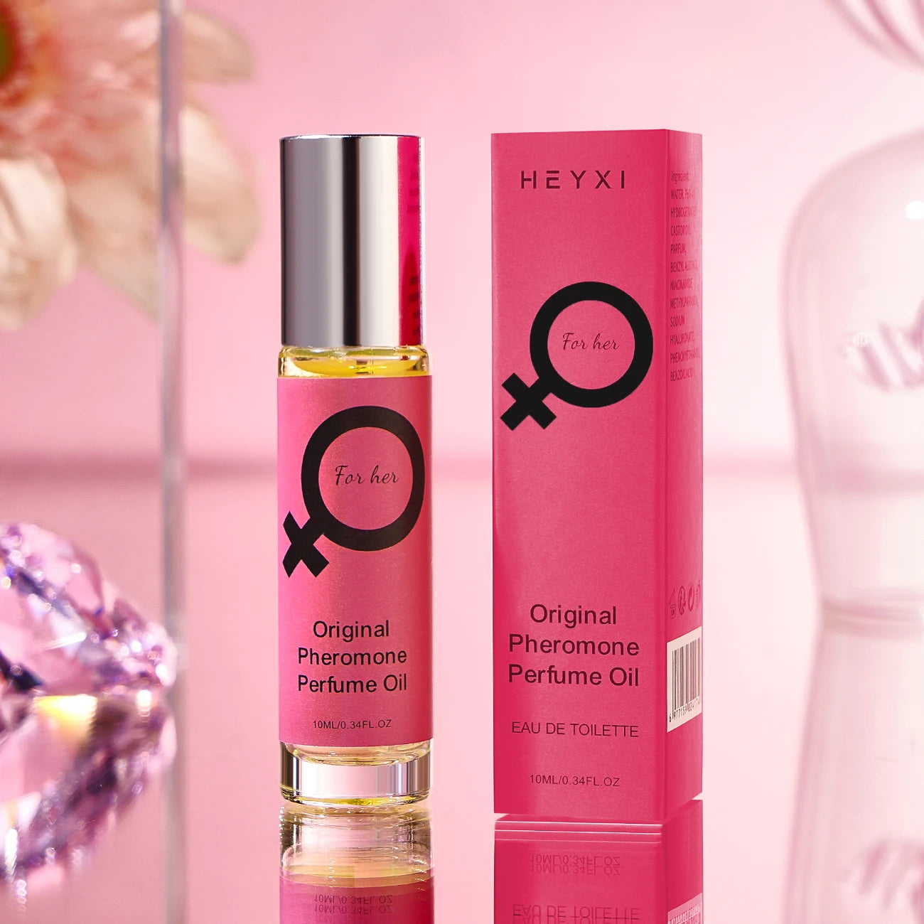 Rose Red Ladies' Rolling Fragrance, Long-Lasting Floral Fragrance, Fresh and Natural, Suitable for Dating, Ideal Holiday Gift