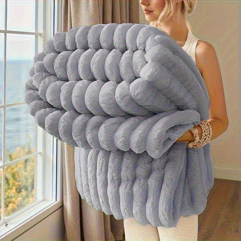1 Pc ROSEKIND Blankets, 300GSM Soft & Warm Fleece Blankets, This Stylish Throw Blanket for All Seasons Clearance Sale For UK
