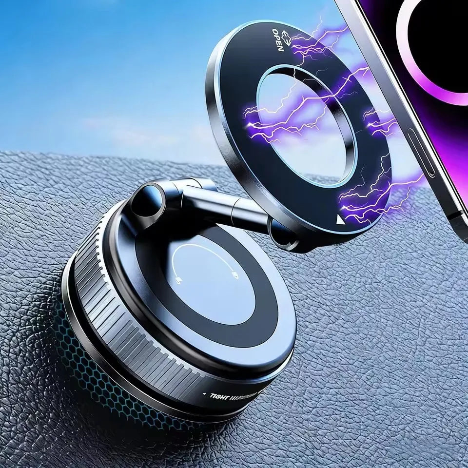New Folding Strong Magnet Magnetic Phone Holder 360° Rotation Desk Car Vacuum Suction Windshield Dashboard Mobile Holder