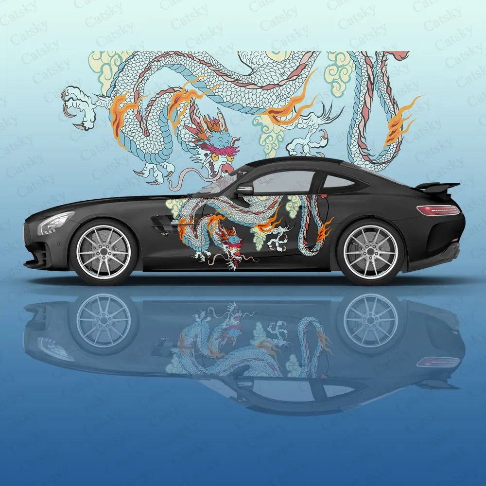 dragon animal Car Decal Protective Film Vinyl Itacar Racing Side Graphics Wrap Accessories Spray Paint Car Stickers