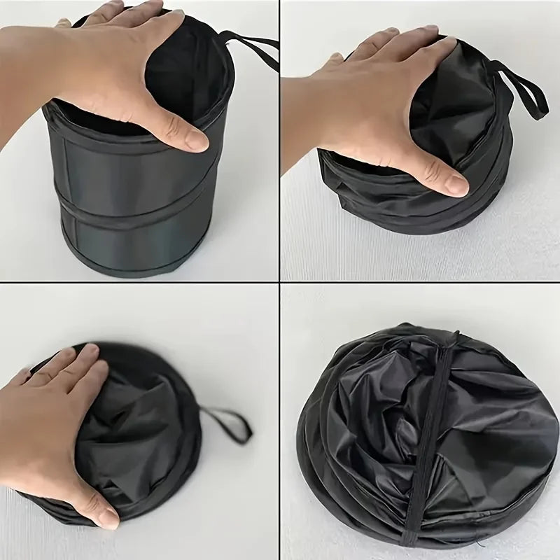 Foldable Portable Trash Can Leakproof Polyamide Hanging Waste Bin for Car Home Office Camping Travel Outdoor Use