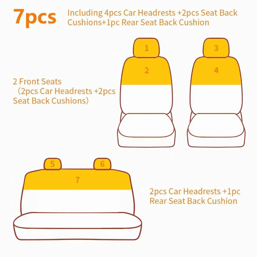 7Pcs Embroidered Car Seat Cover Lace Universal Car Half Seat Cover Breathable for Toyota Corolla Car