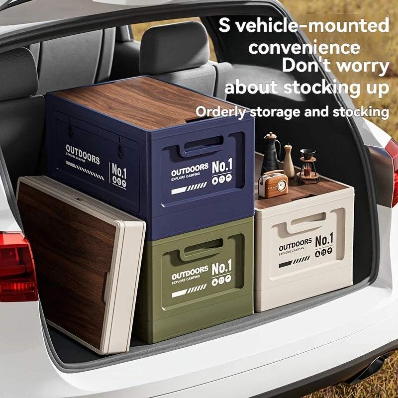 Outdoor Camping Storage Box Car Trunk Organizer Portable Picnic Basket Multi-functional Foldable Tool