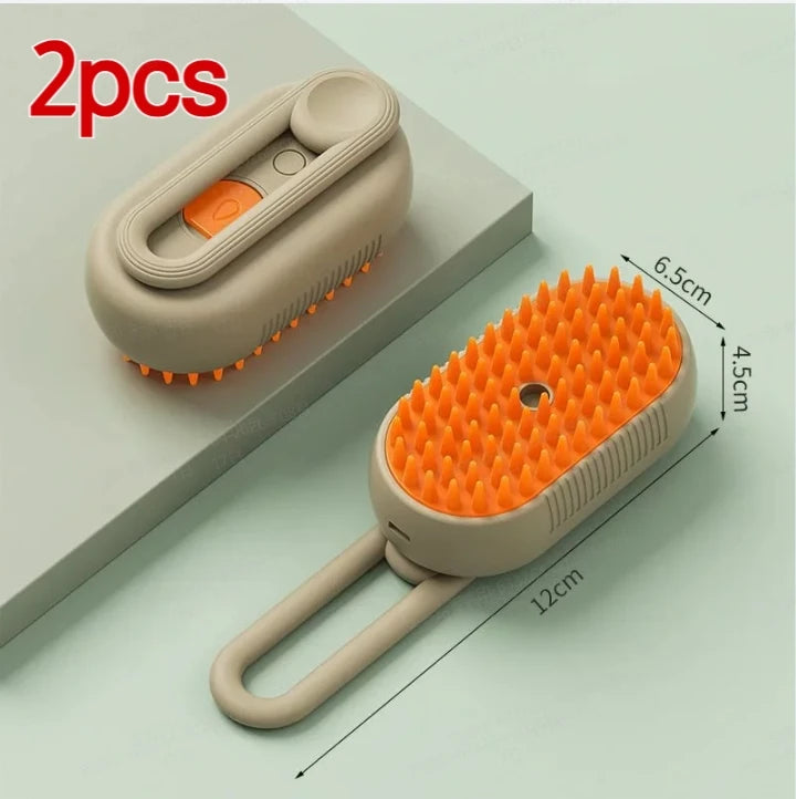 Pet Steam Spray Comb for Detangling and Deshedding 3-in-1 Hair Removal No-Wash Cleaning Massage Grooming Brush for Cats and Dogs