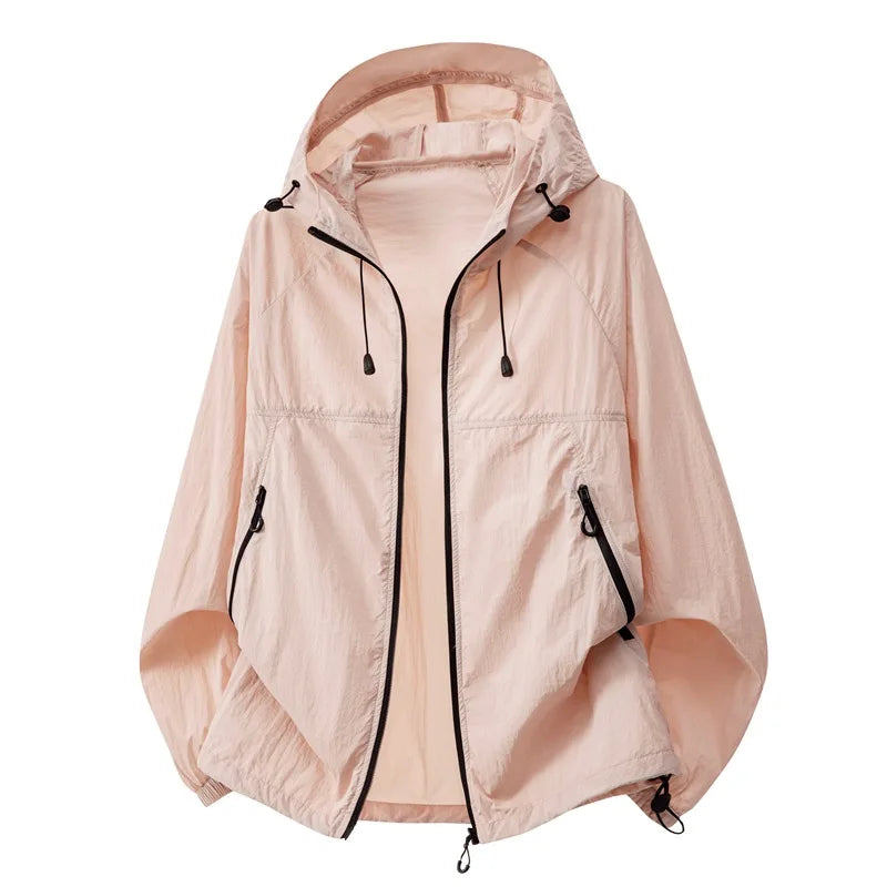 UPF50+ New Fashion Couple's Trendy Ultra-thin Hooded Sunscreen Jackets Men Summer Outwear Casual Breathable Coats windbreaker 4X