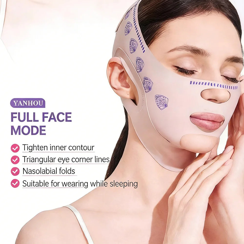 V Face Lifting Belt V Shape Double Chin Reducer Slimming Chin Strap V Line Face Shaper Face Slimming Bandage Skin Care Beauty