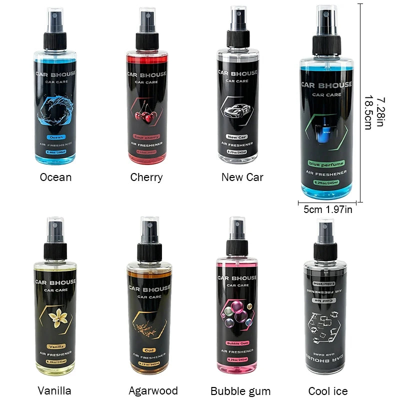 1pcs 245ml Car Air Freshener Spray, 8 Scents, Long-Lasting Odor Eliminator for Car & Home