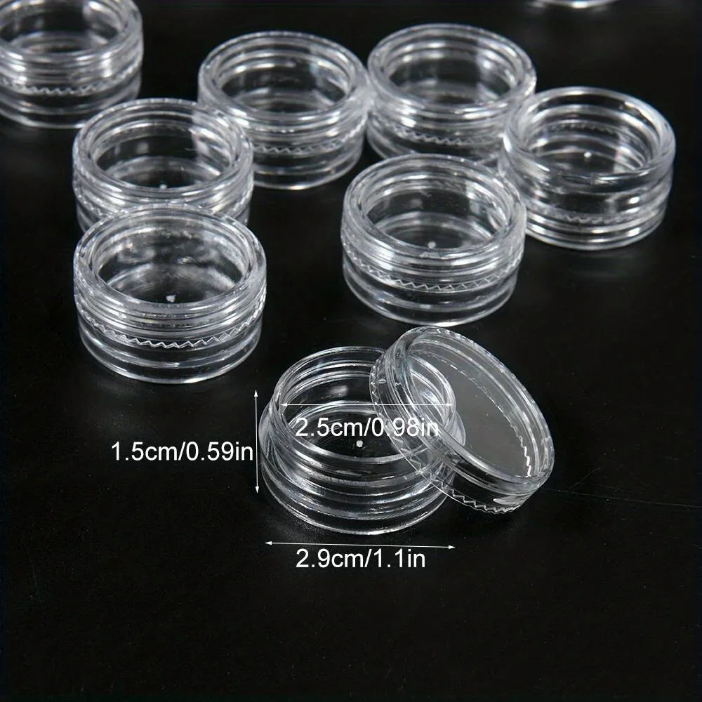 50/100/200pcs 5g Transparent Cosmetic Bottles Containers Pot Sample Clear Cream Jar for Nail Arts Small Clear Can Tin for Balm
