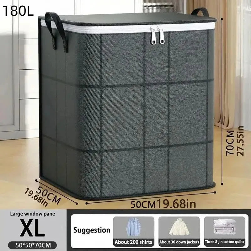 1PCS Large Capacity Foldable Storage Organizer Bag Sturdy for Clothes Bedding Blankets Home Organization Solution