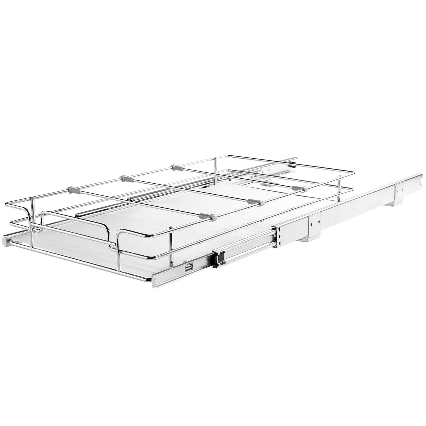 12.5"Wx16.5"Dx3.5"H Pull Out Cabinet Organizer, Heavy Duty Slide Out Pantry Shelves, Steel Roll Out Drawers, Sliding Drawer Storage for Home Under Sink, 14"Wx17.5"Dx7"H Install Size for Cabinet