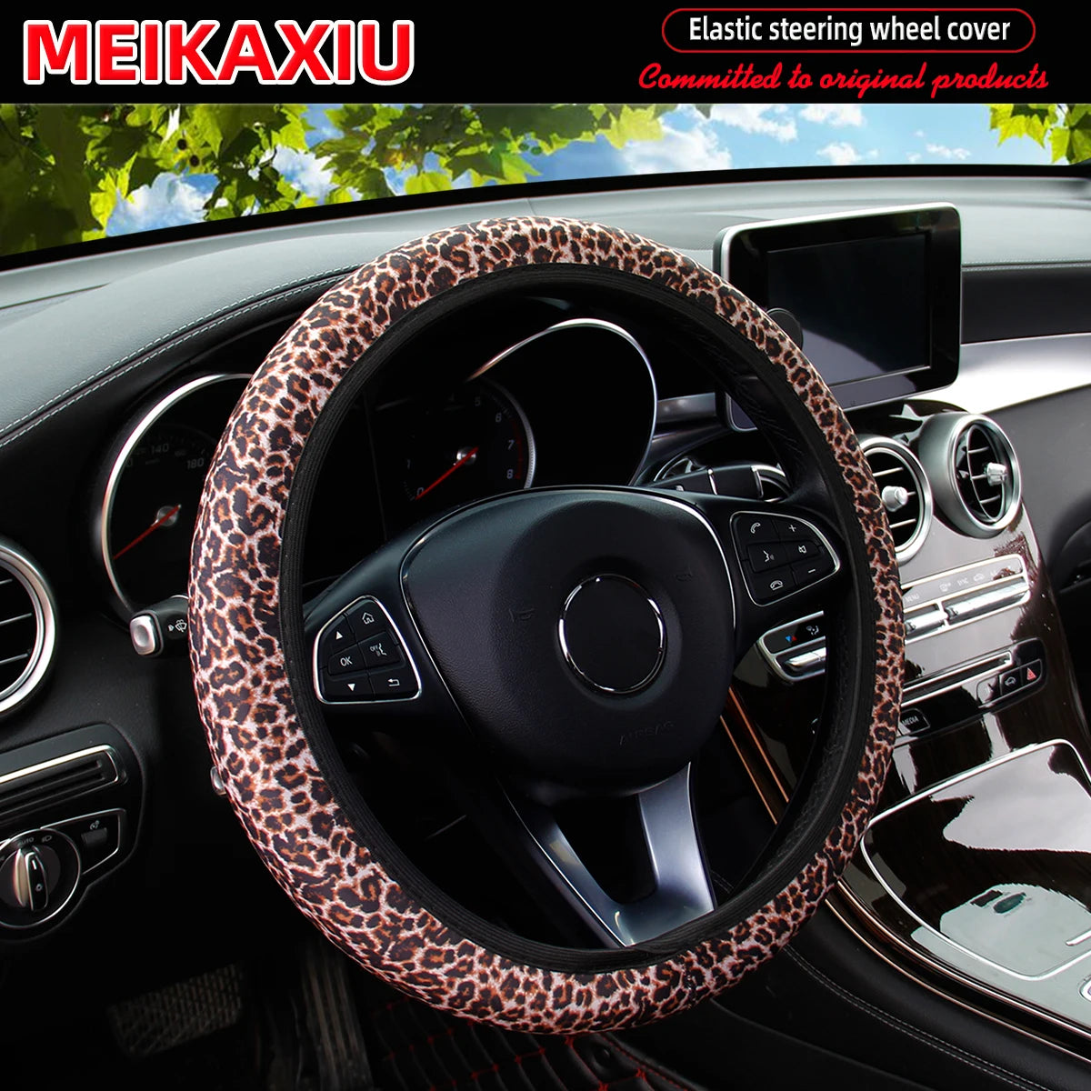 16 styles of cow Daisy red and white flower Panda diving material elastic car steering wheel covers without inner rings