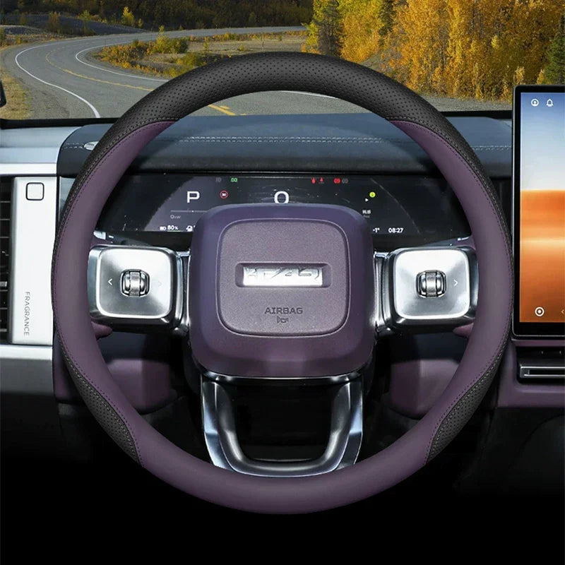 High Leather Braid on Car Steering Wheel Cover Wrap for Chery iCAR V27 ,anti-slip Wear-resistant Auto Decoration Accessories