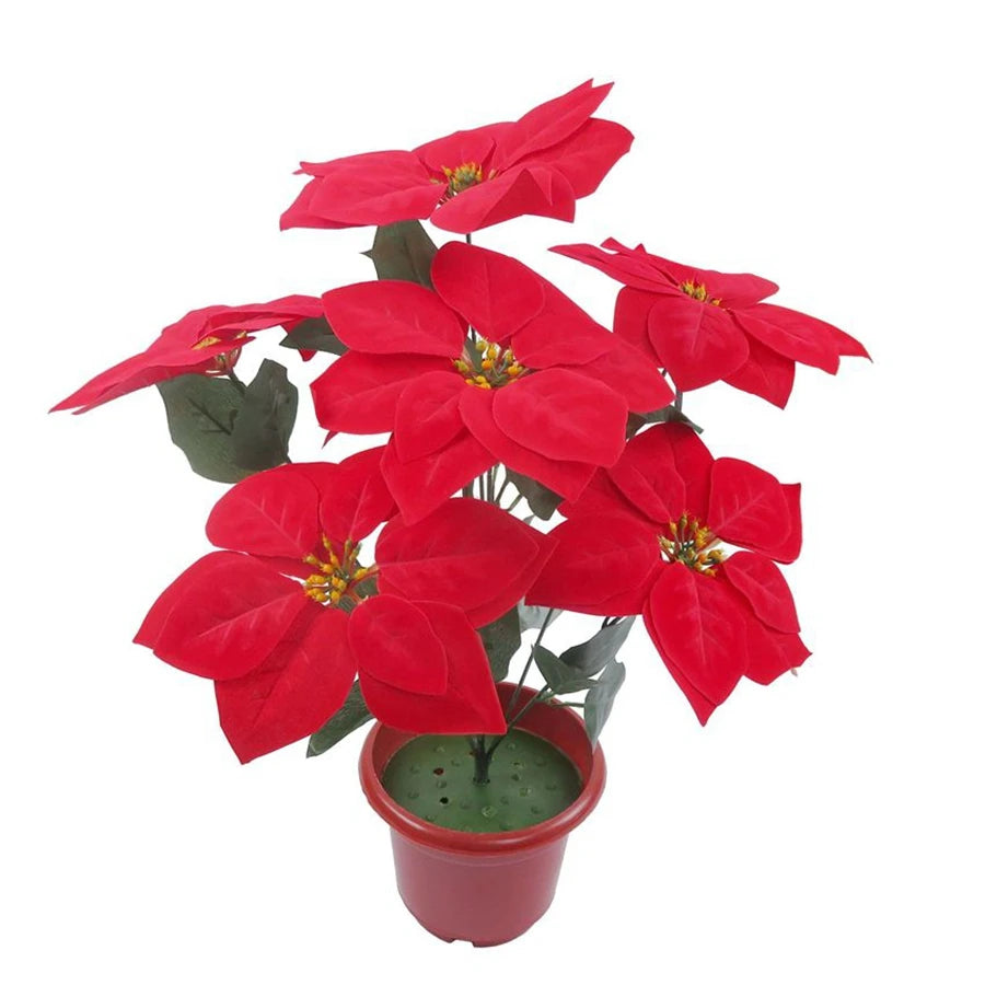20/40 Pcs Artificial Flower Red Wedding Christmas Tree Party Garden Decor Home Table Vase Scrapbook Garden Archway Backdrop Wall