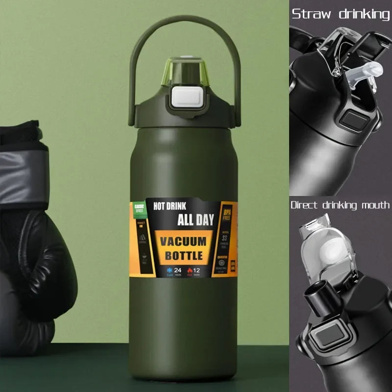 Stainless Steel Thermo Bottle 1.5L Large Capacity Thermo Water Portable 1500ml Vacuum Mug Thermos Insulated Cup 1L Tumbler
