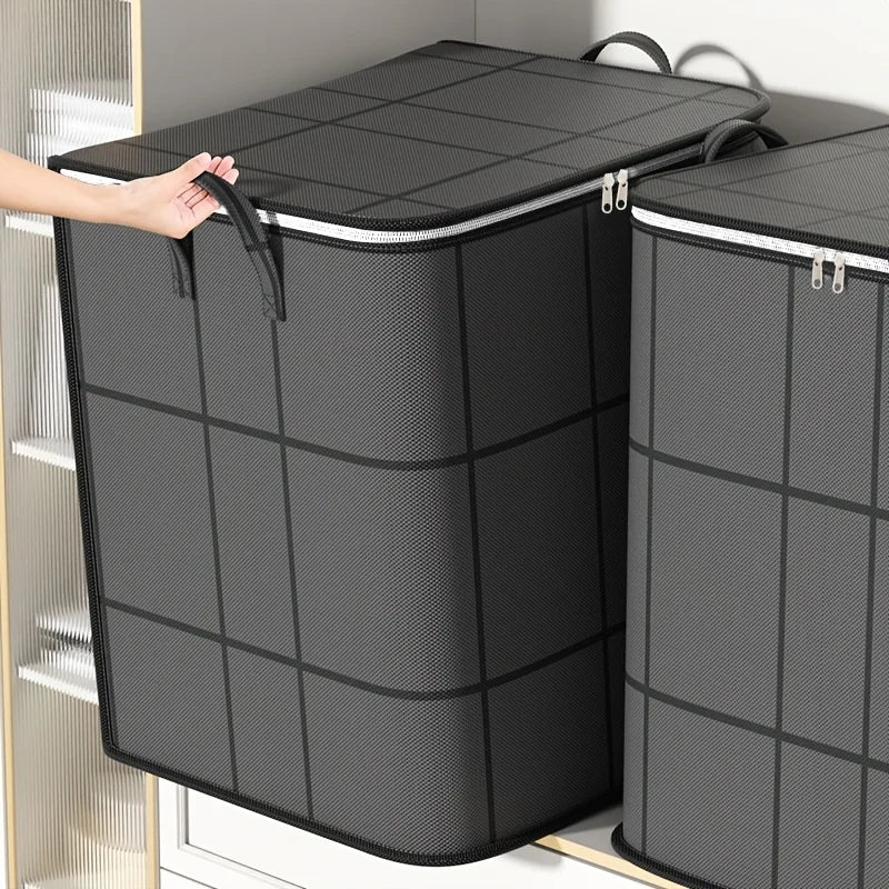 Foldable Clothes Storage Bag Large Capacity Organizer With Handle And Double Zipper For Bedding Moving Travel Under Bed Storage