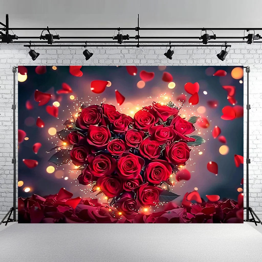 Rose Floral Background Summer Party Banner Flower Wall Wedding Birthday Decorations Bridal Marriage Backdrop Photography Studio