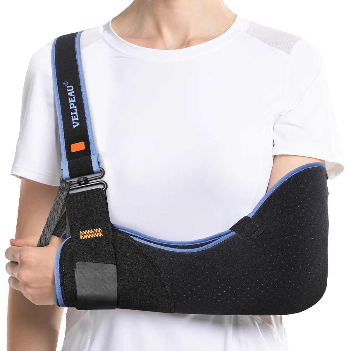 VELPEAU Arm Sling for Rotator Cuff Injury, Broken Hand and Elbow Dislocation, Medical Shoulder Immobilizer Fits Left & Right Arm