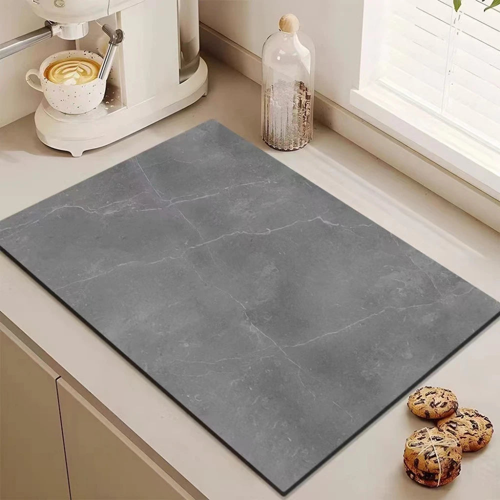 1pcs Household Light Luxury Marble Draining Countertop Diatomite Absorbent Non-Slip Table Mat Kitchen Counter Drain Mat