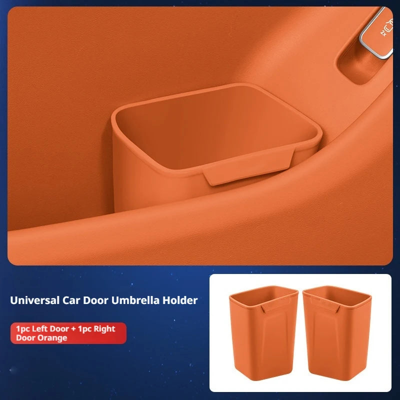 SEAMETAL 1/2PCS Car Door Silicone Trash Can Multifunctional Garbage Bin Umbrella Bucket Storage Box Car Interior Accessories