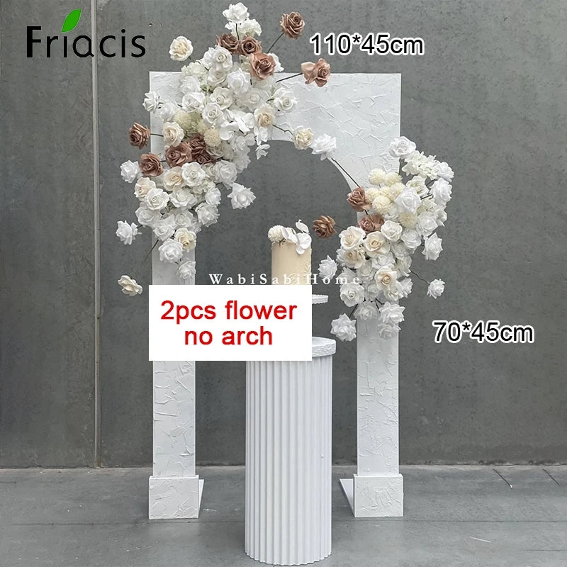 Artificial Rose Hydrangea Peony Flower Row Wedding Arch Backdrop Wall Hanging Floral Hotel Event Party Home Decor Window Display