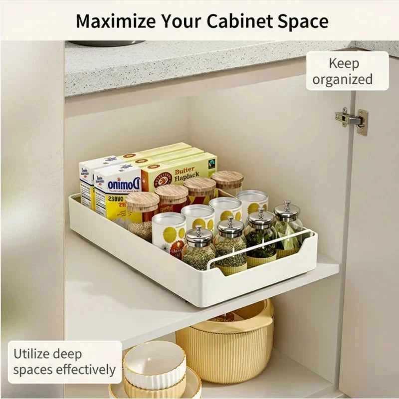 Under Sink Cabinet Pantry Storage Tray Rack Sliding Pull Out Drawer Organizer Space Saving Kitchen Storage Shelf Household Stora
