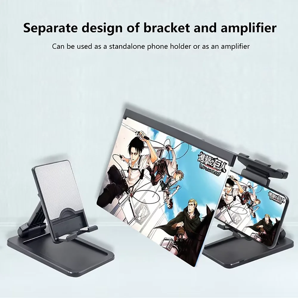 12 Inch HD Video Amplifier Enlarged Screen Bracket Phone Screen Amplifier Removable Phone Stand Magnifying Glass Stand Magnifier