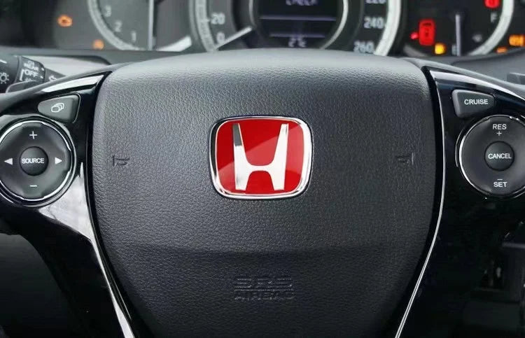 For Honda Civic Accord City H-Sticker Interior Modification CRV Jade Fit Acrylic Car Steering Wheel Emblem Odyssey Hybrid