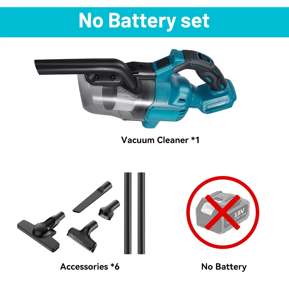  16000pa Cordless Electric Vacuum Cleaner Handheld Home Car Dual Use Dry/Wet Dust Carpet Cleaning Tool for Makita 18v Battery