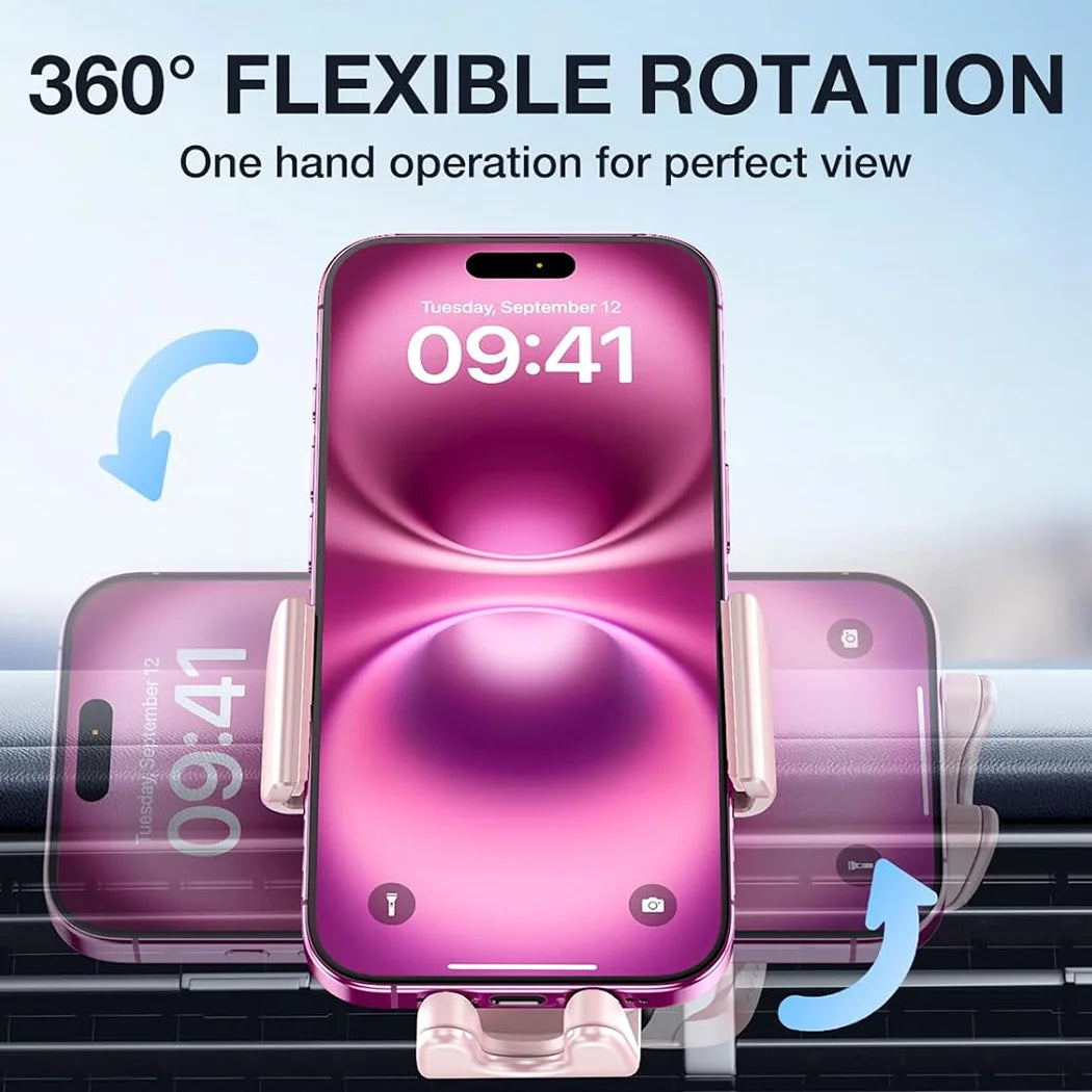 YWOR Car Phone Holder Vent [Big Phone Friendly Panel] Car Vent Phone Mount for Car Air Vent 360° Rotate Hands Free Cell Phone Ho