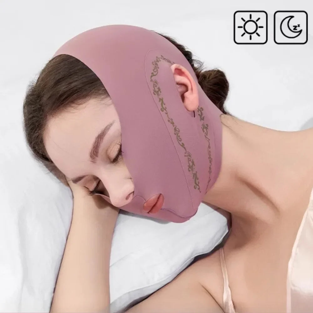 V Line Face Lifting Bandage Upgraded Elastic Face Shaper for Double Chin Jawline Cheek Support Facial Skin Care Strap