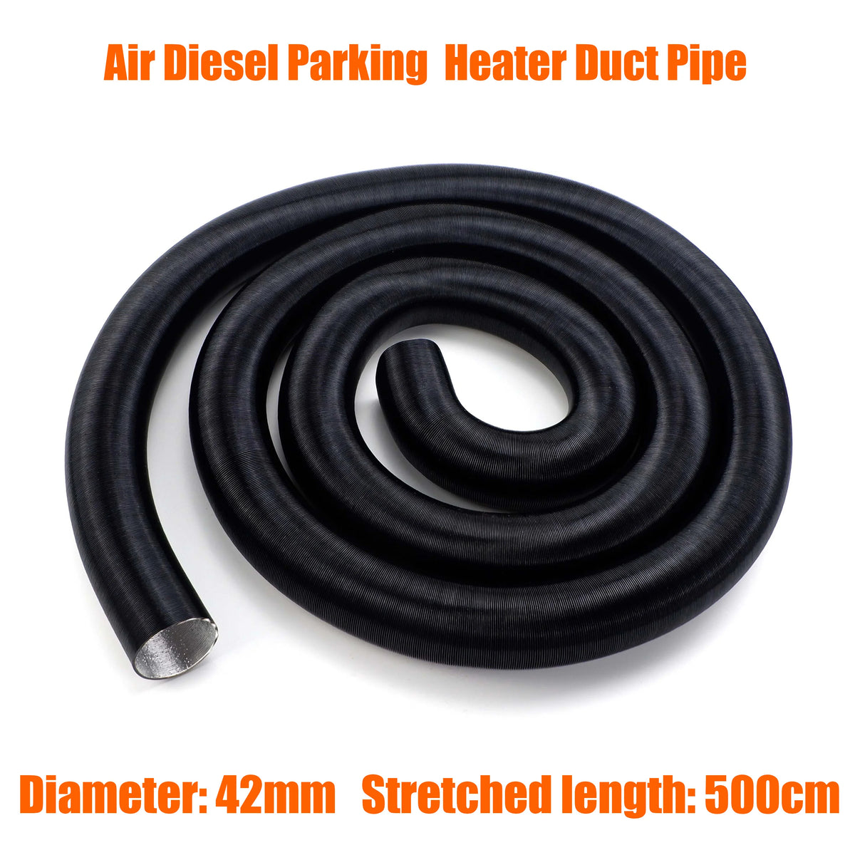 42mm 60mm 75mm Inner Diameter Stretched length 300cm 500cm Air Diesel Heater Duct Pipe Tube Hose For Car Camper Truck Caravan