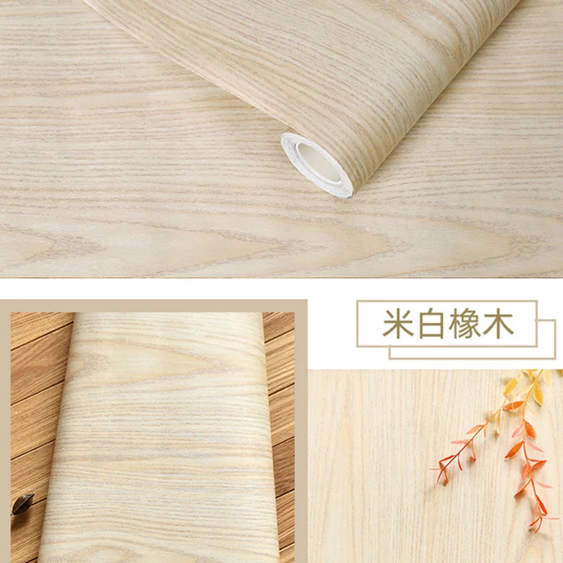 Wood Grain DIY Sticker PVC Self Adhesive Waterproof Wallpapers Renovation Furnitures Wall Stickers Home Decor Sticky Paper Decal