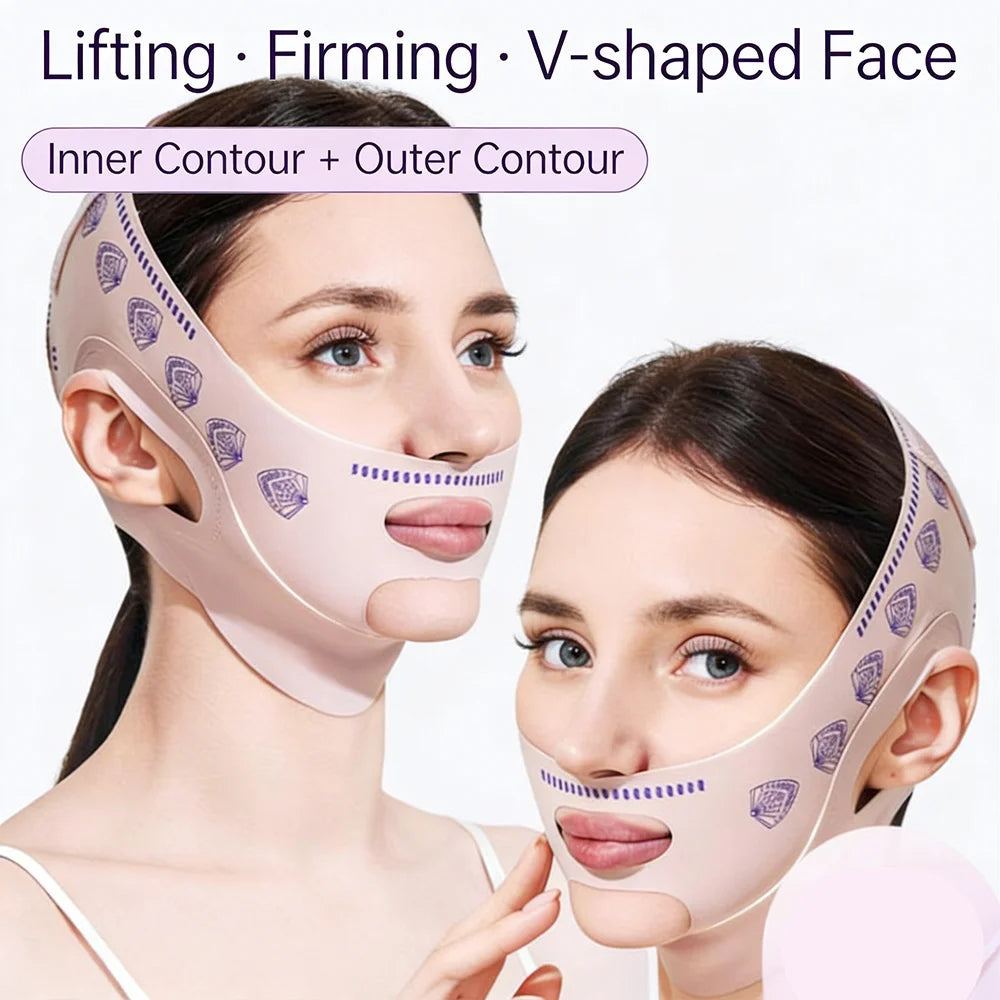 V Face Lifting Belt V Shape Double Chin Reducer Slimming Chin Strap V Line Face Shaper Face Slimming Bandage Skin Care Beauty