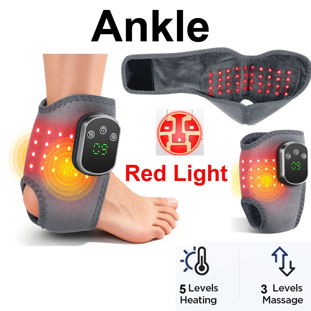 Heating Ankle Massage Belt Electric Hot Compress Vibration Massage Foot Ankle Guard Band Carpal Wrap Support Brace