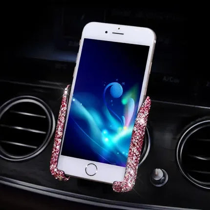 Stylish and Shiny Crystal Diamond Car Phone Holder 360° Rotatable Universal Fit for Secure Grip and Stylish Upgrades