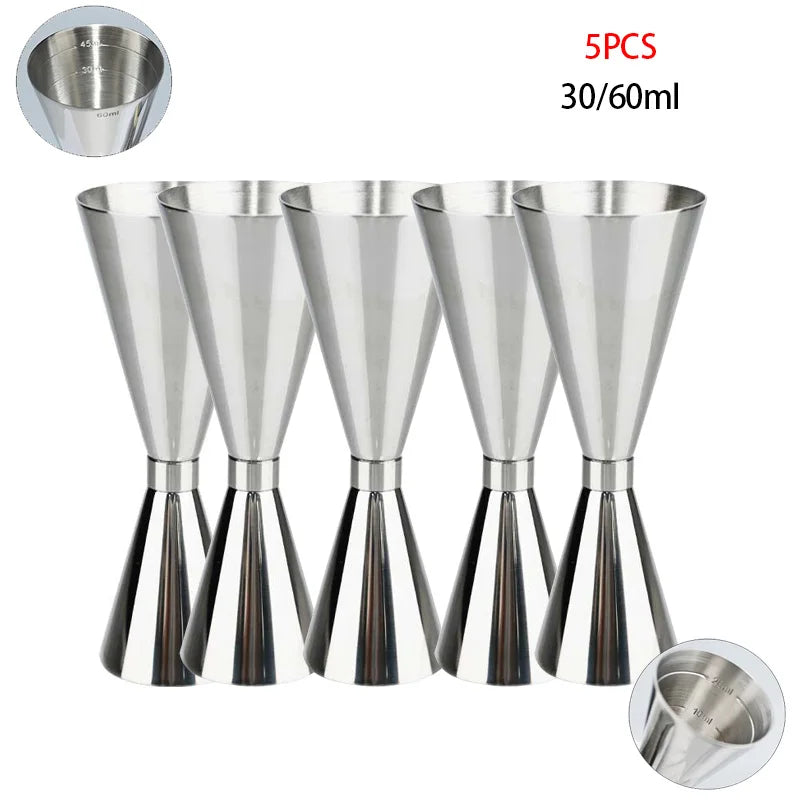 30/45/60/90ml Measuring Cup 304 Stainless Steel Measure Cup Cocktail Shot Drink Spirit Jigger Mixed Beaker Liquid Measuring Cups