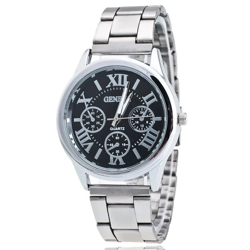 MAYZHISU Casual Quartz Watch for Women Deco 3 Eyes High-end Light Luxury Women Watches Stainless Steel Ladies Wristwatch Clock