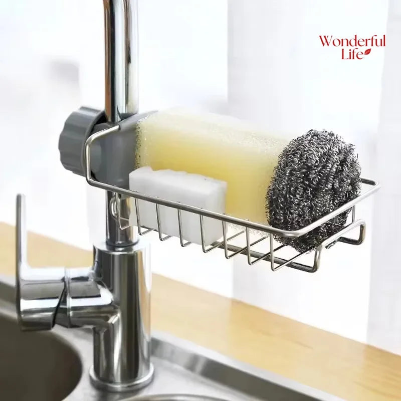 Kitchen Stainless Steel Sink Drain Rack Storage Faucet Holder Soap Drainer Towel Rack Shelf Organizer Kitchen Accessories