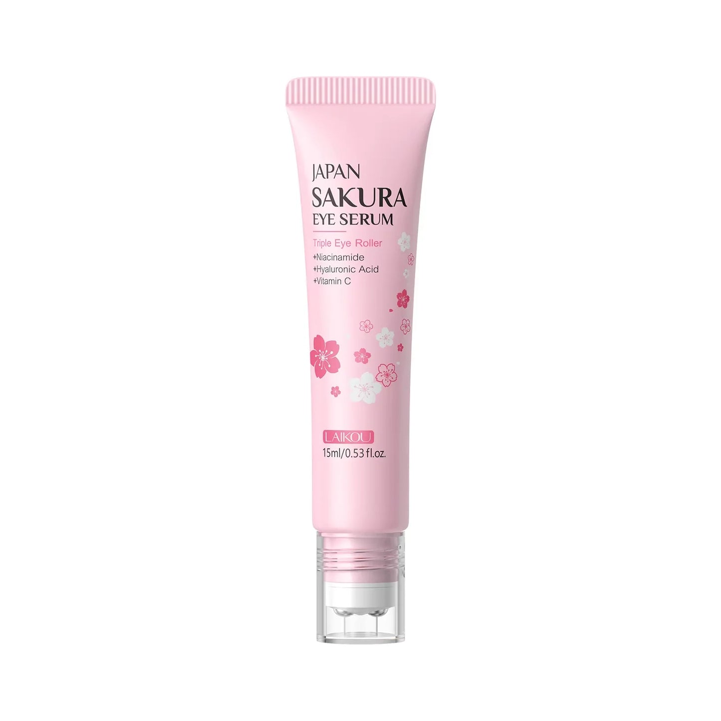 LAIKOU Japan Sakura Eye Serum Hydrating Eye Essence Reduces Dark Circles Brightens Tired Eyes Fades Fine Lines Gentle Daily Use