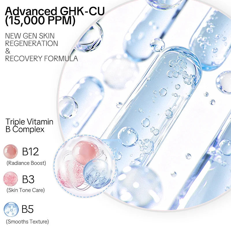 GHK-Cu Blue Copper Silk Peptide Ampoule Serum Deep Collagen Hydrate Moisturize Soften Smooth Firm Korean Facial Skin Care