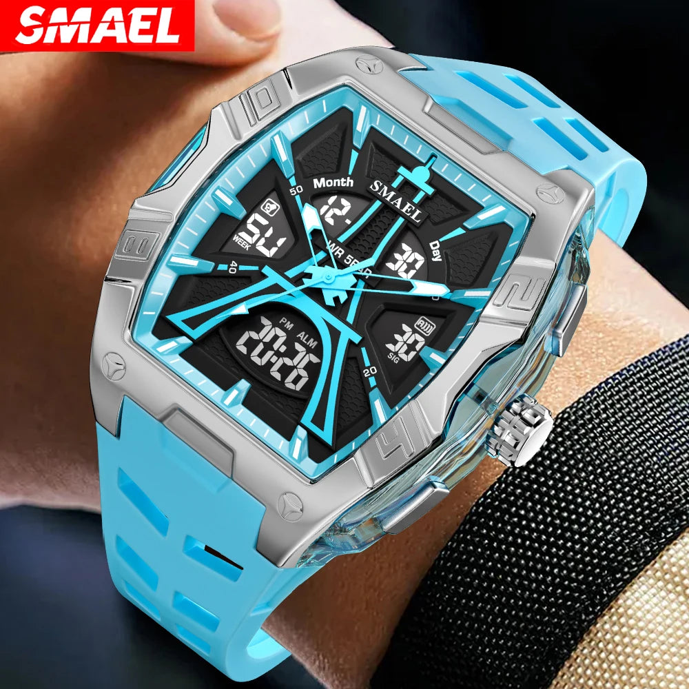 SMAEL Luxury Men Watches Waterproof Luminous Watch For Man High Quality LED Quartz Chronograph Sport  Wristwatches Clock Male