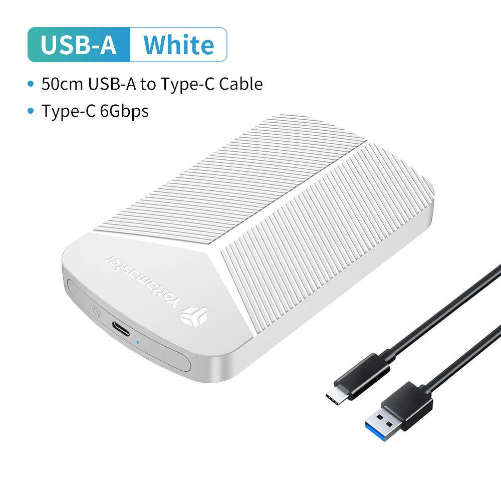 Yottamaster 2.5 Inch HDD Case External SSD Hard Drive Case SATA to USB 3.0 HDD Enclosure for PC Laptop 6Gbps Storage Case Type C